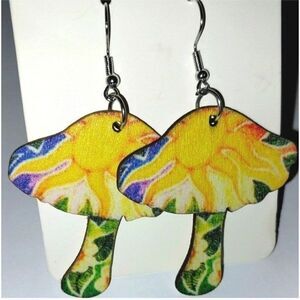 Super cute 5d mushroom dangle earrings